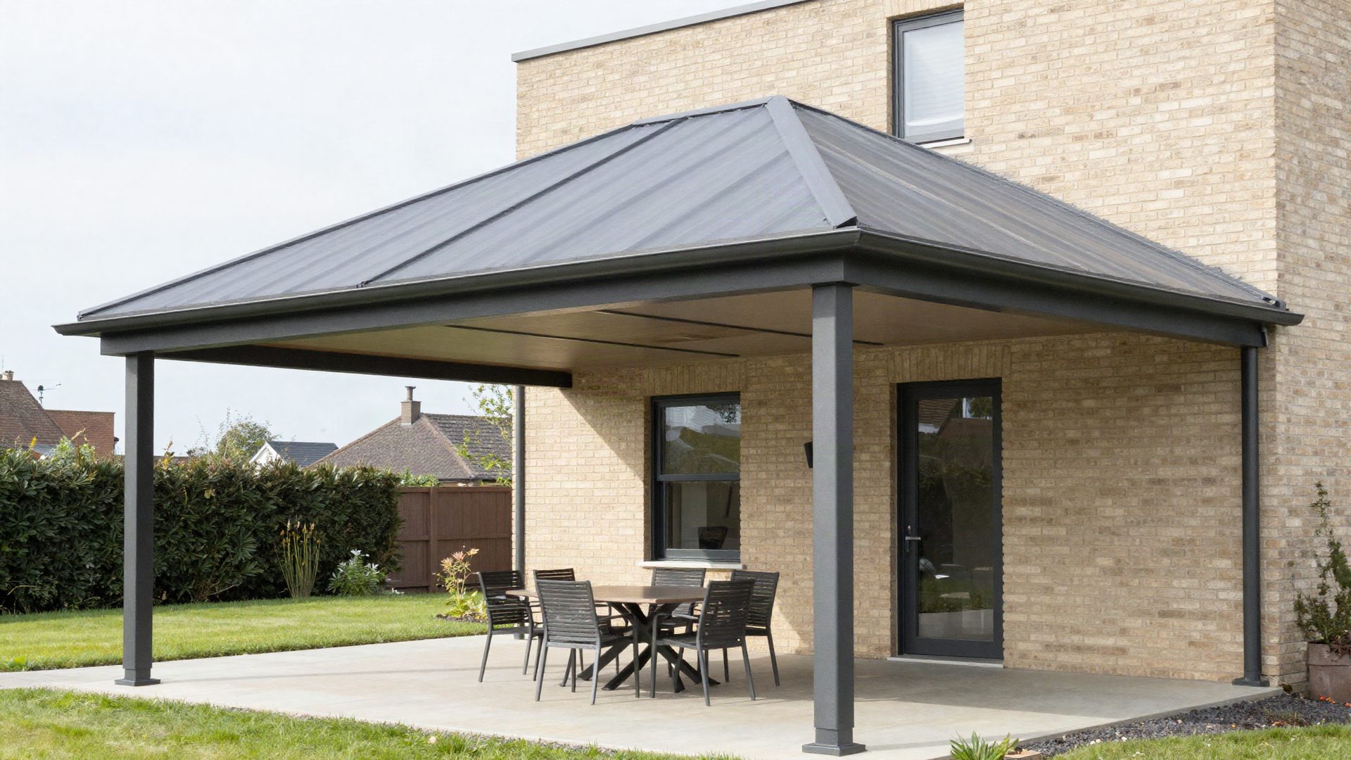 Veranda met dicht dak