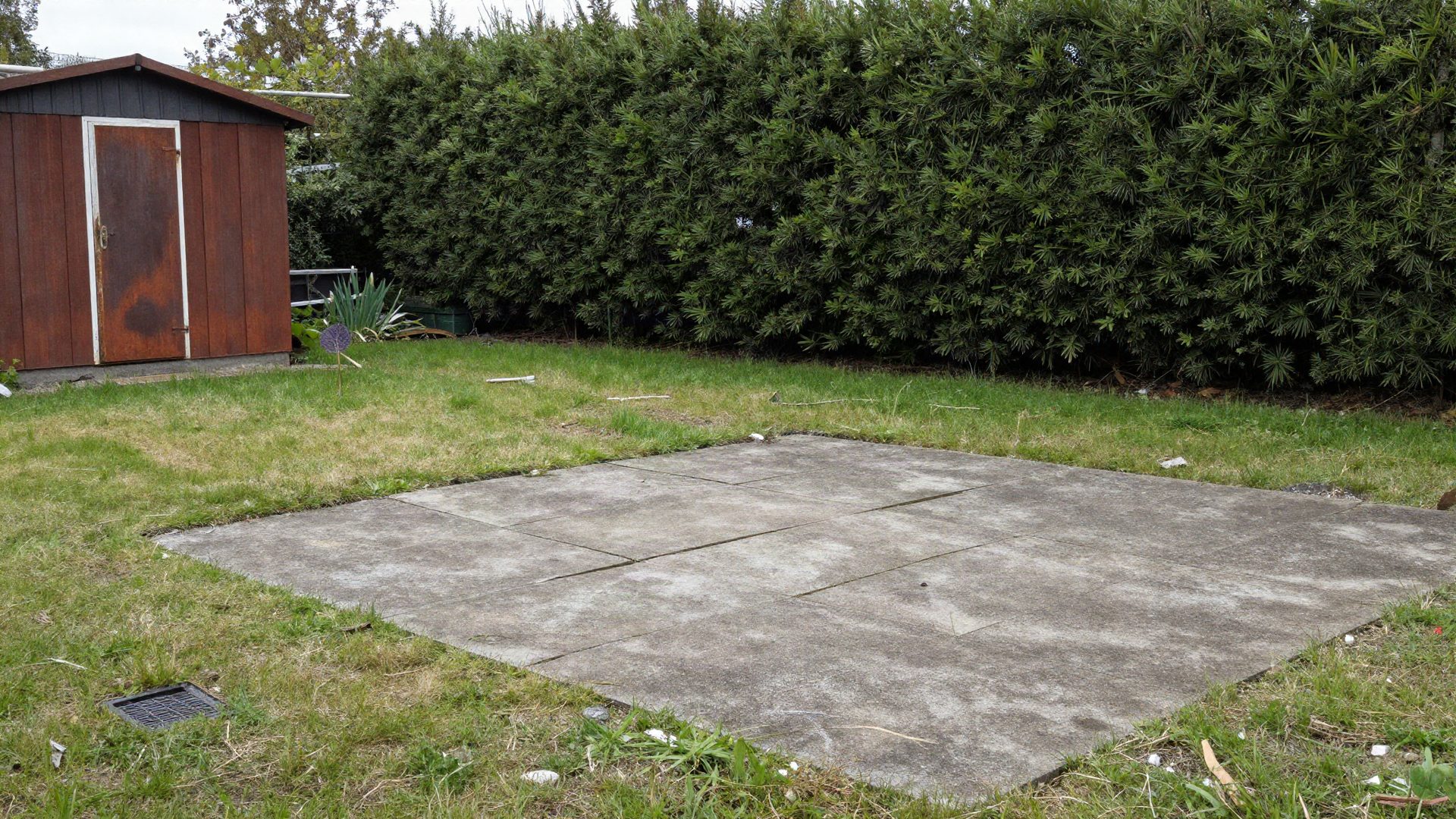 De tuin voor de aanleg
