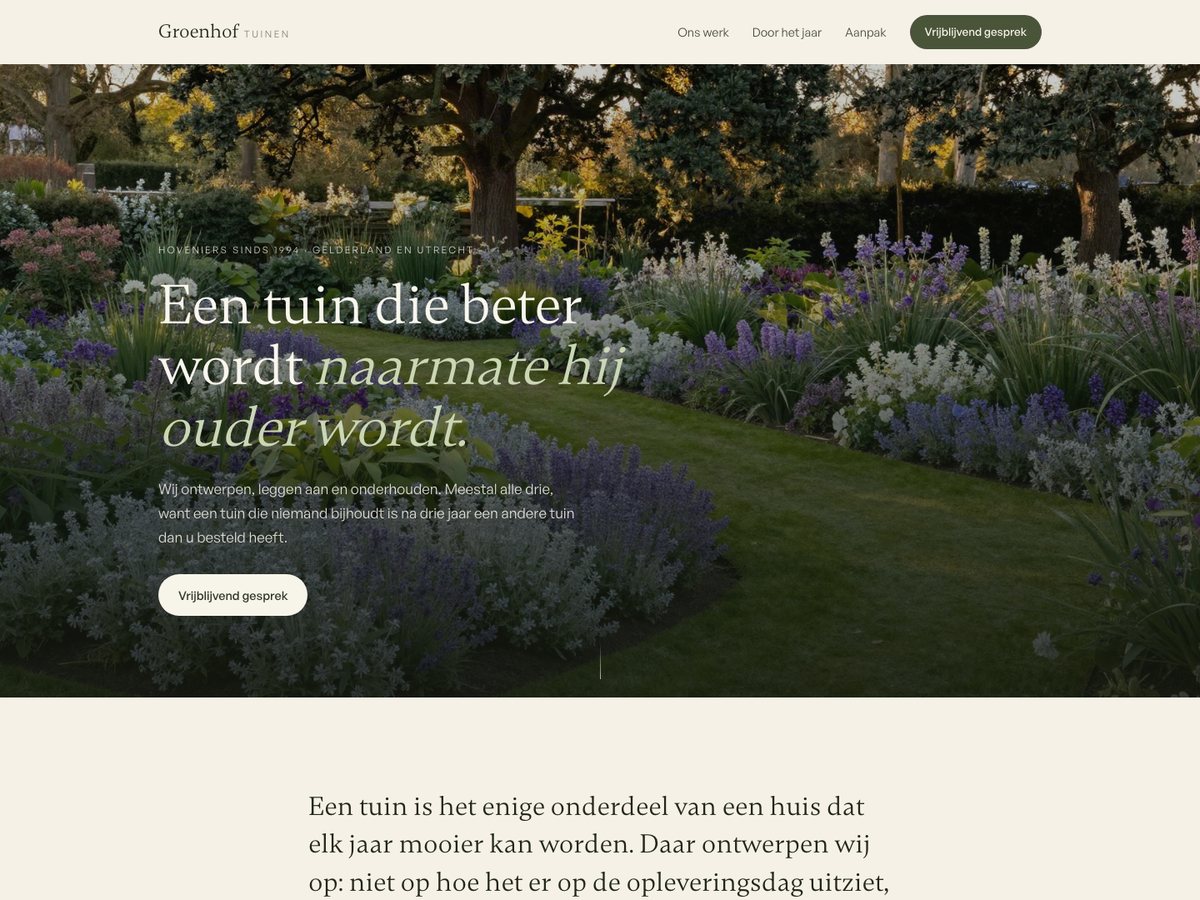 Voorbeeldsite Groenhof Tuinen