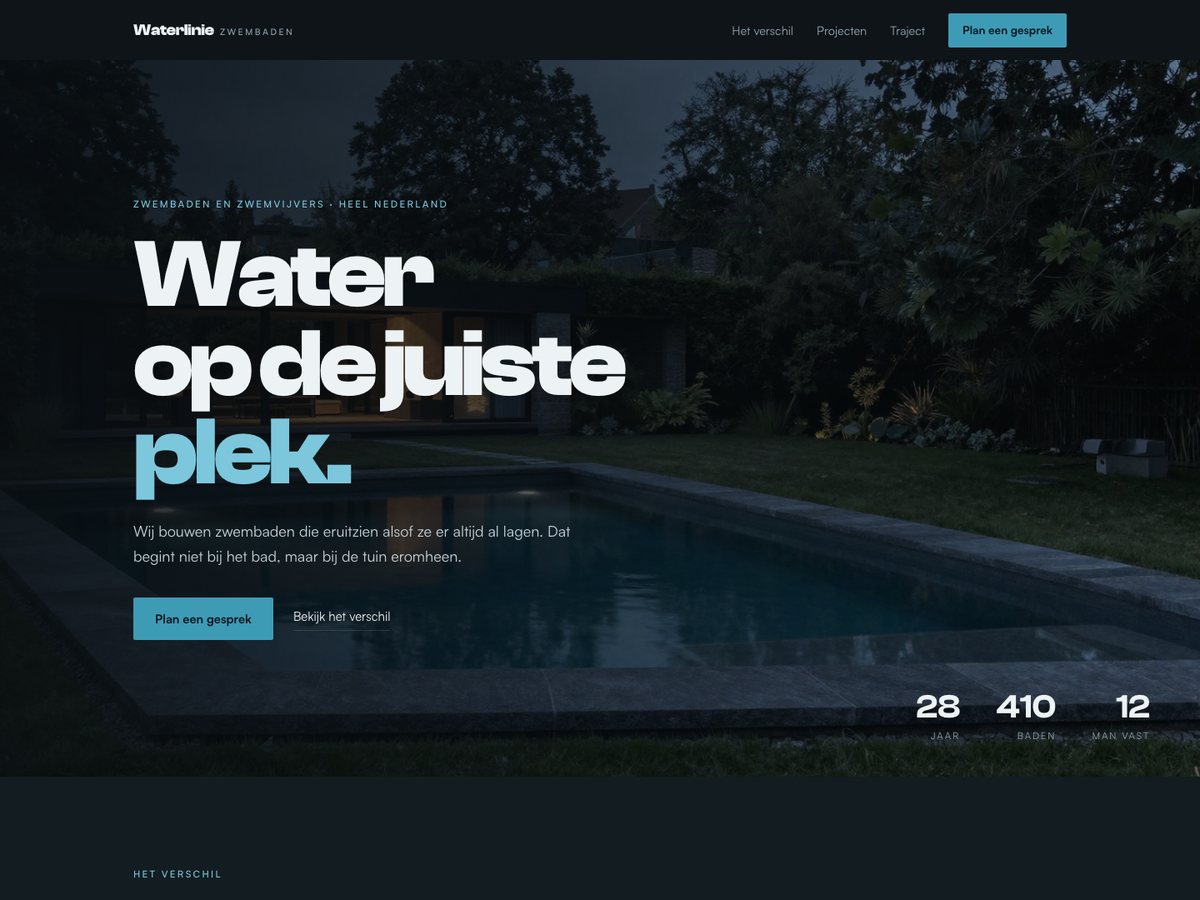 Voorbeeldsite Waterlinie Zwembaden